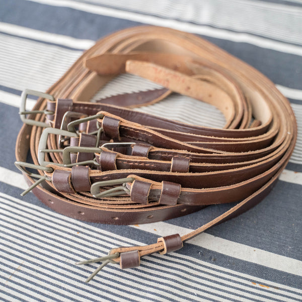 1960-70s Czech military dark brown leather belt 'mint condition'