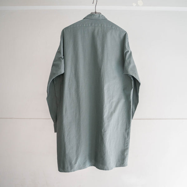 1980s Germany pale color 2pockets cotton × poly long shirt