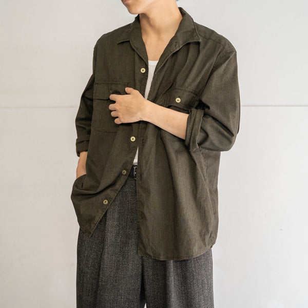 1980s Romanian military field shirt 'dead stock' -black dyed-