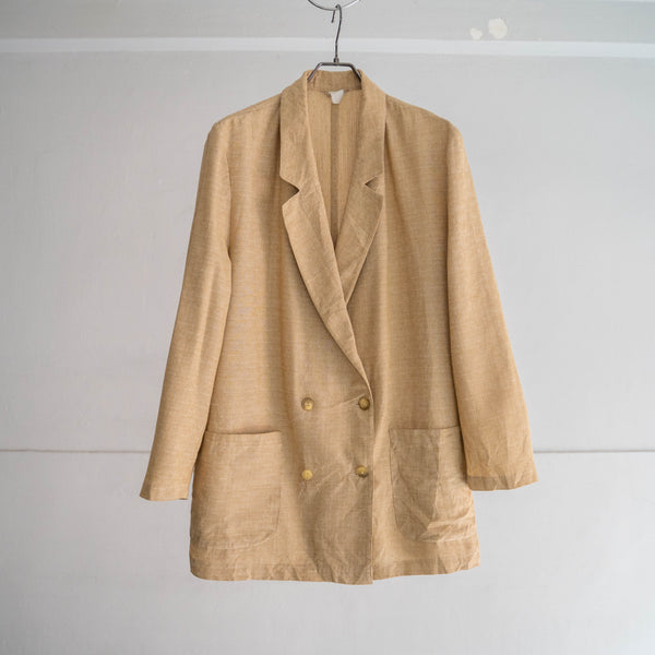 around 1980s Europe light beige double breasted tailored jacket