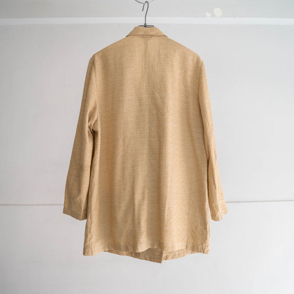 around 1980s Europe light beige double breasted tailored jacket