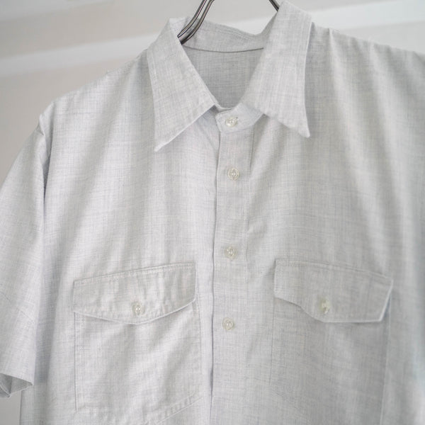 1970-80s Europe light gray short sleeve smock shirt