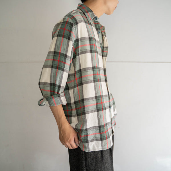 1990s cotton 100 multi-color checked shirt -good fade-
