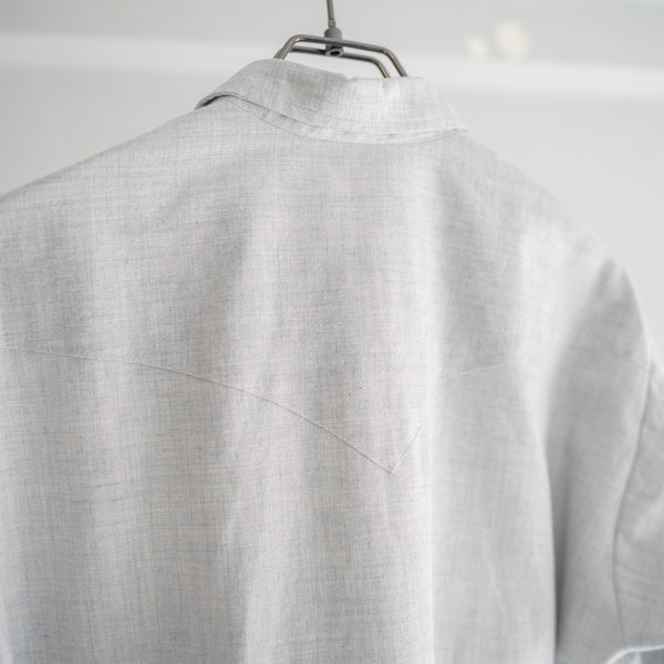 1970-80s Europe light gray short sleeve smock shirt