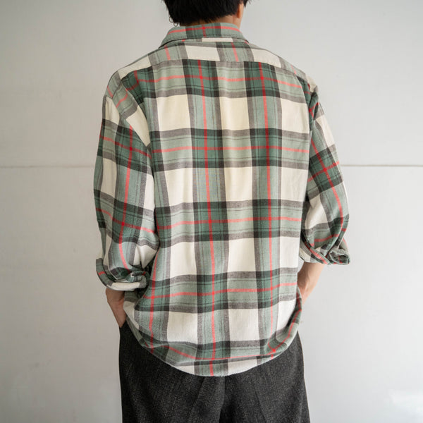1990s cotton 100 multi-color checked shirt -good fade-