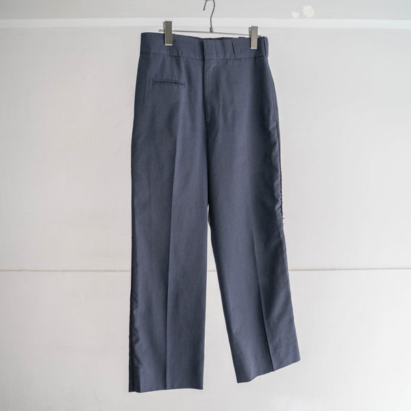 1980s USA navy side line pants with strange pockets