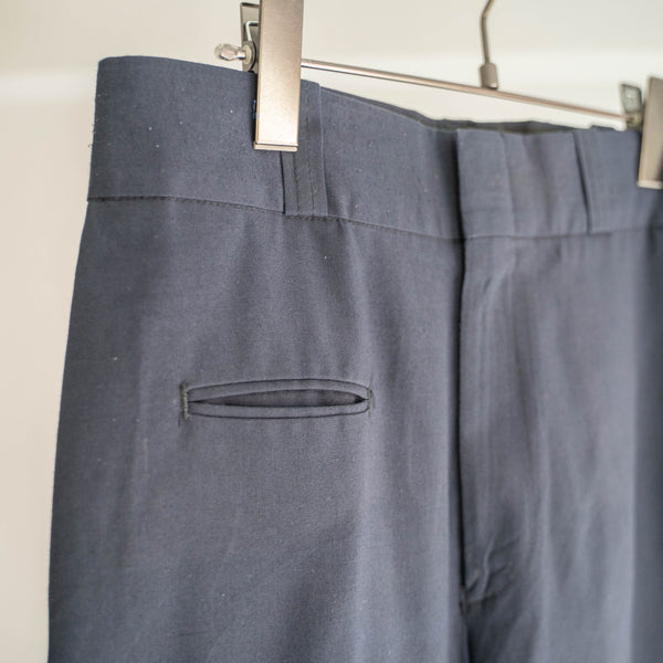 1980s USA navy side line pants with strange pockets