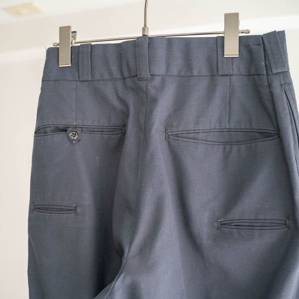 1980s USA navy side line pants with strange pockets