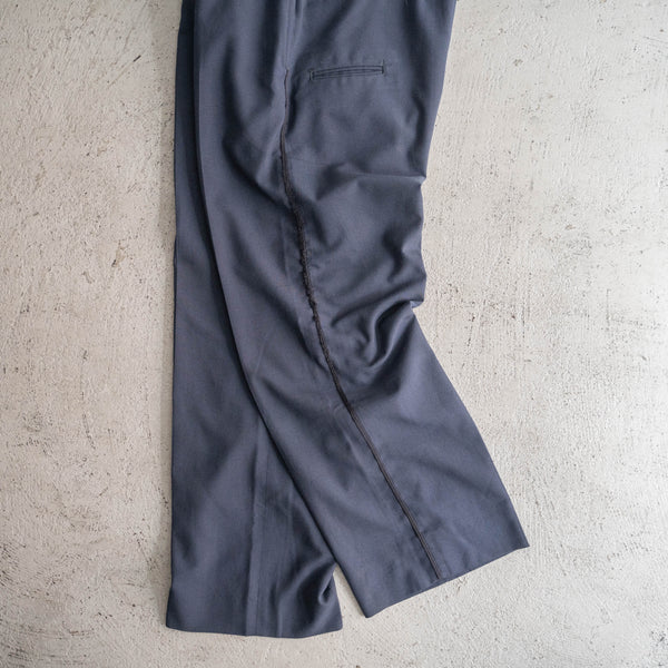 1980s USA navy side line pants with strange pockets