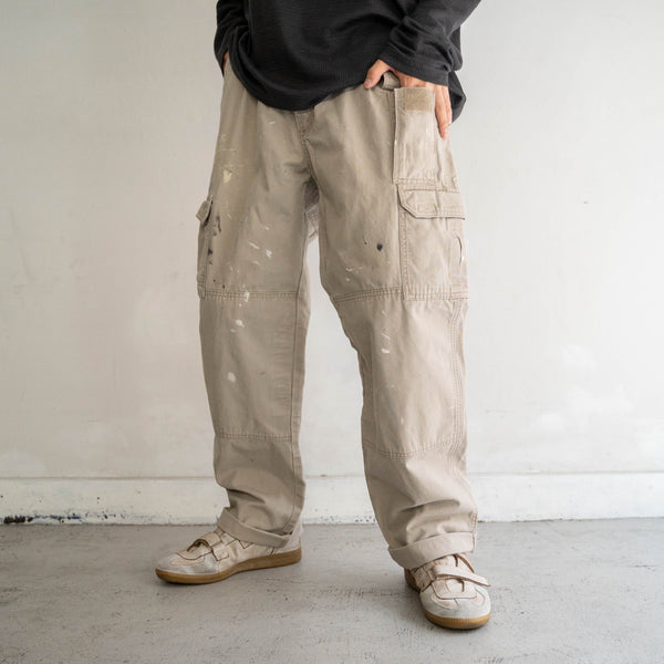 2000s light beige cargo pants -good paint-