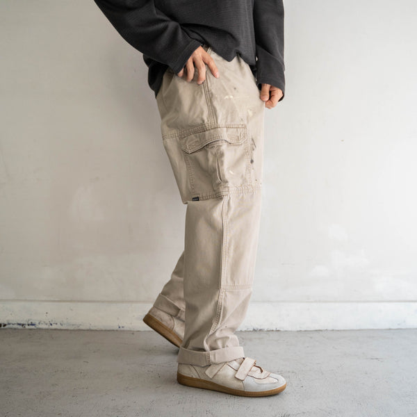 2000s light beige cargo pants -good paint-