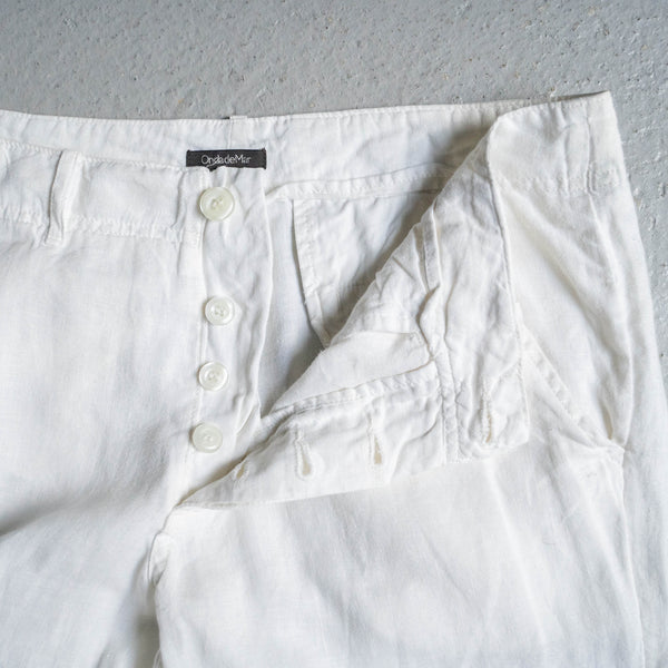 around 1990s white color all linen pants