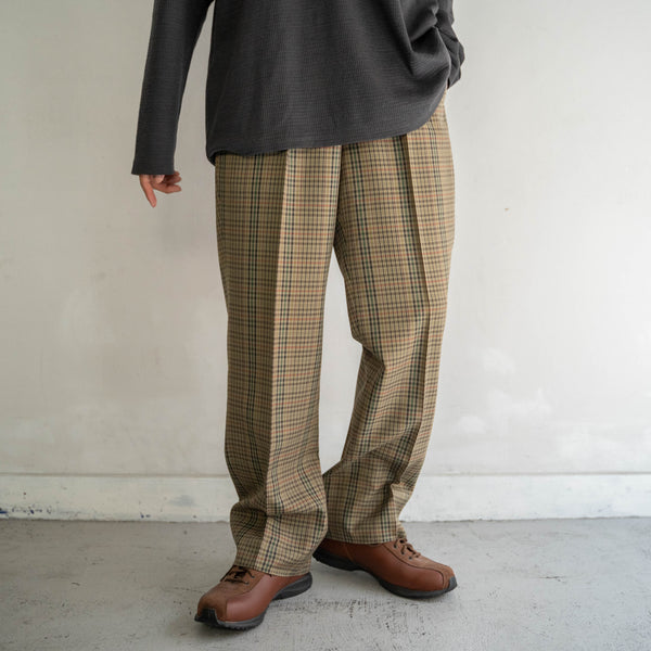 1990s Japan vintage light brown checked slacks