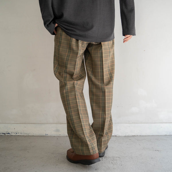 1990s Japan vintage light brown checked slacks