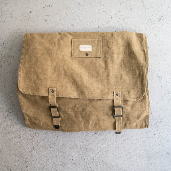 1950-60s unknown military linen shoulder bag "dead stock"