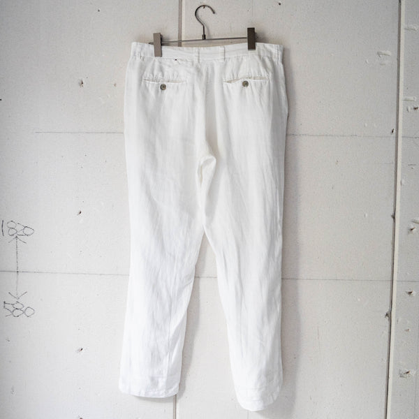 1990-00s white color all linen pants