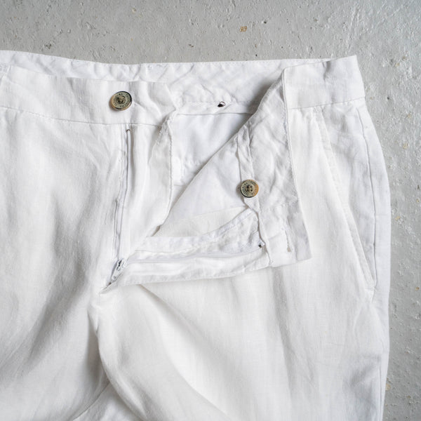 1990-00s white color all linen pants