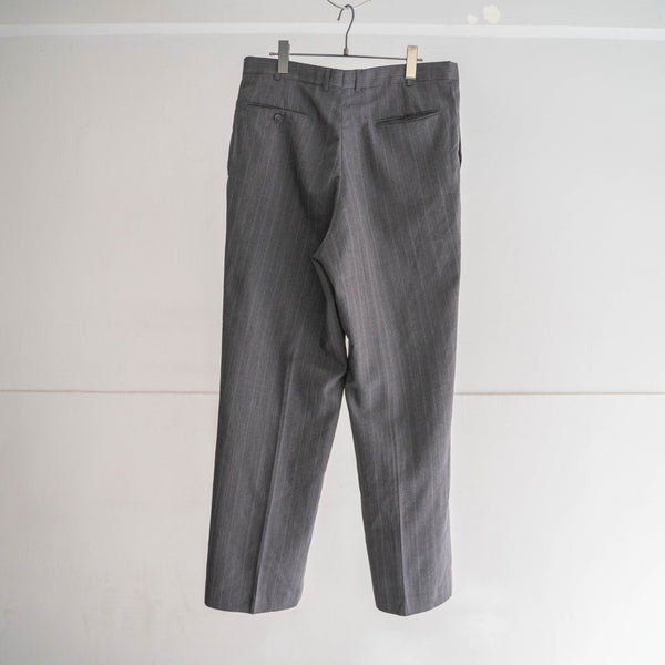 1990s light gray striped two tuck slacks
