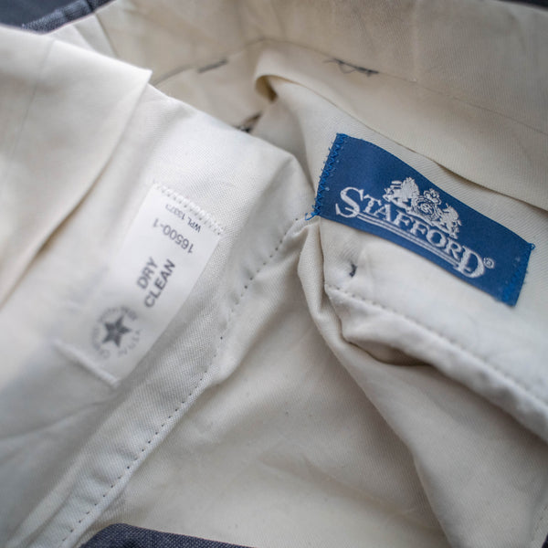 1990s light gray striped two tuck slacks