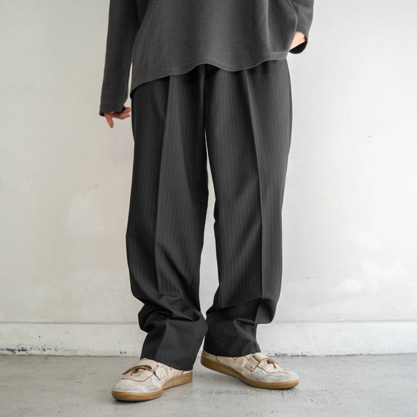 2000s Japan vintage black based stripe slacks -light weight-