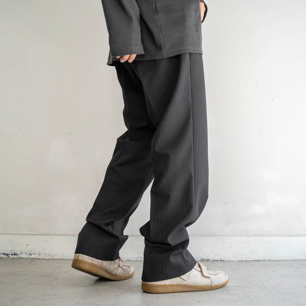 2000s Japan vintage black based stripe slacks -light weight-
