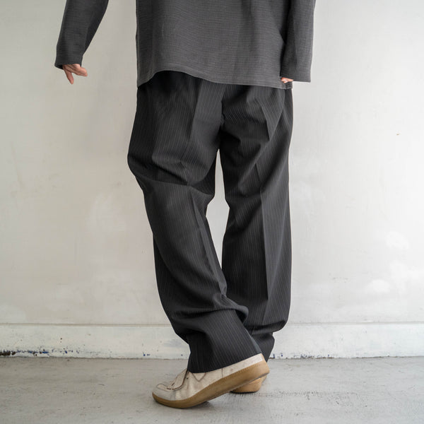 2000s Japan vintage black based stripe slacks -light weight-