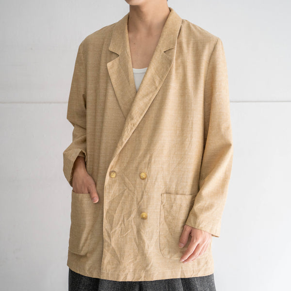 around 1980s Europe light beige double breasted tailored jacket