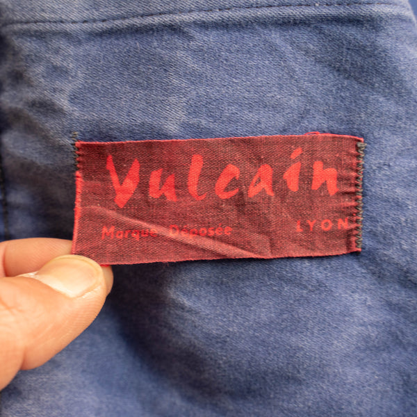 1960s France blue moleskin work jacket -good fade- 'VULCAIN'