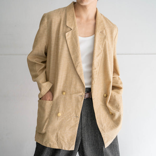 around 1980s Europe light beige double breasted tailored jacket