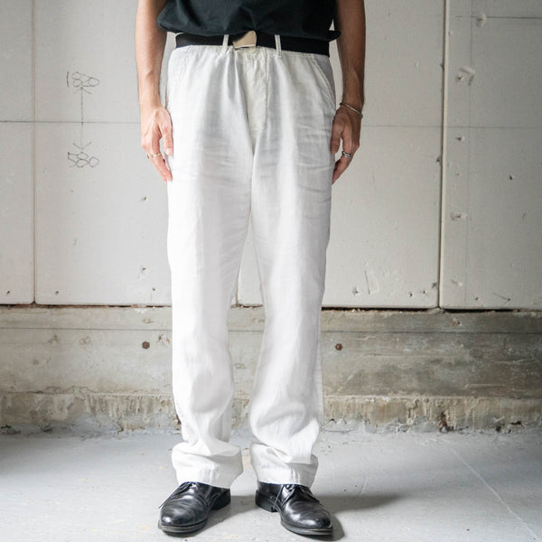 around 1990s white color all linen pants