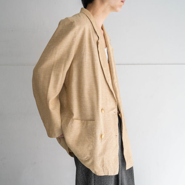 around 1980s Europe light beige double breasted tailored jacket