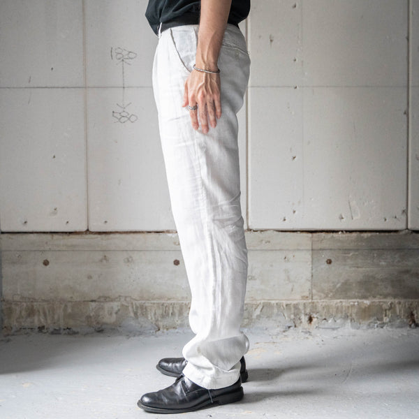 around 1990s white color all linen pants