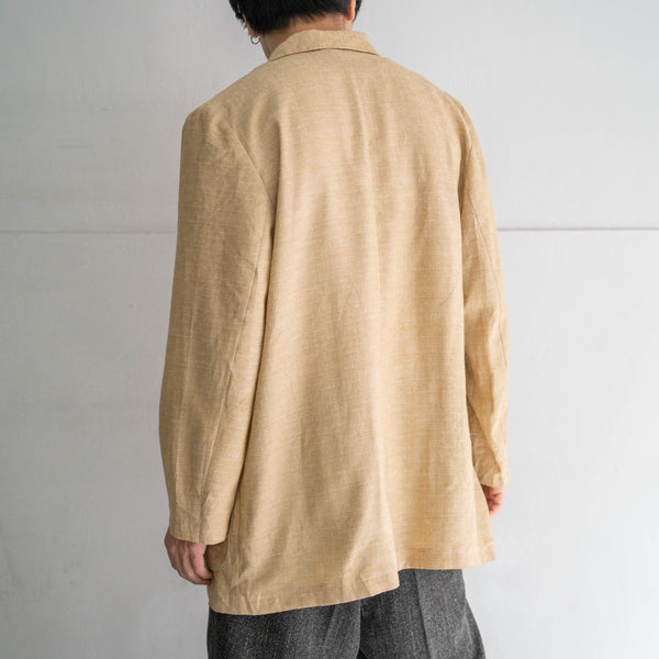 around 1980s Europe light beige double breasted tailored jacket