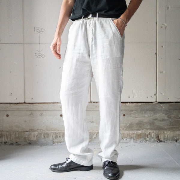 around 1990s white color all linen pants