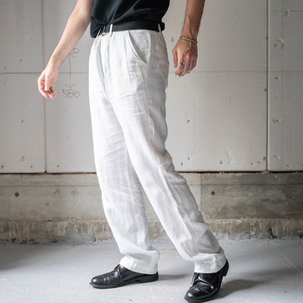 around 1990s white color all linen pants