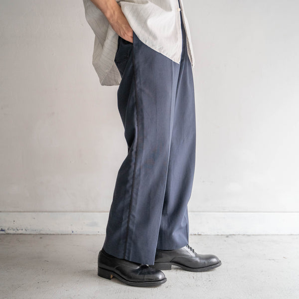 1980s USA navy side line pants with strange pockets