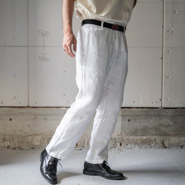 1990-00s white color all linen pants