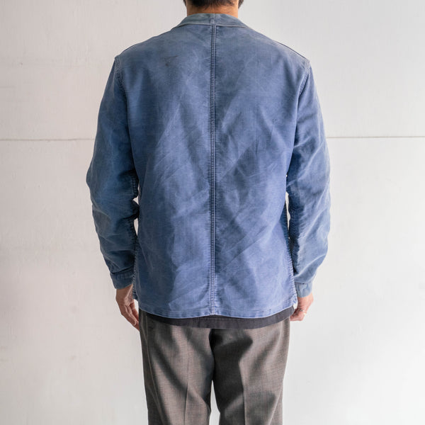 1960s France blue moleskin work jacket -good fade- 'VULCAIN'