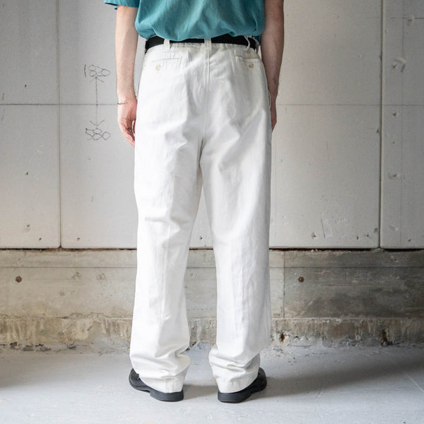 1990-00s white color cotton linen pants