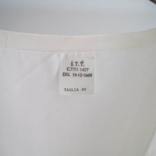 1980s Italian military cotton 100 v neck shirt 'dead stock'