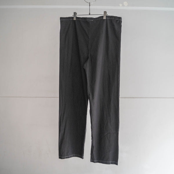 1980s Italian military cotton 100 easy wide pants 'dead stock' -black dyed-