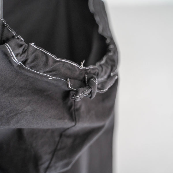 1980s Italian military cotton 100 easy wide pants 'dead stock' -black dyed-