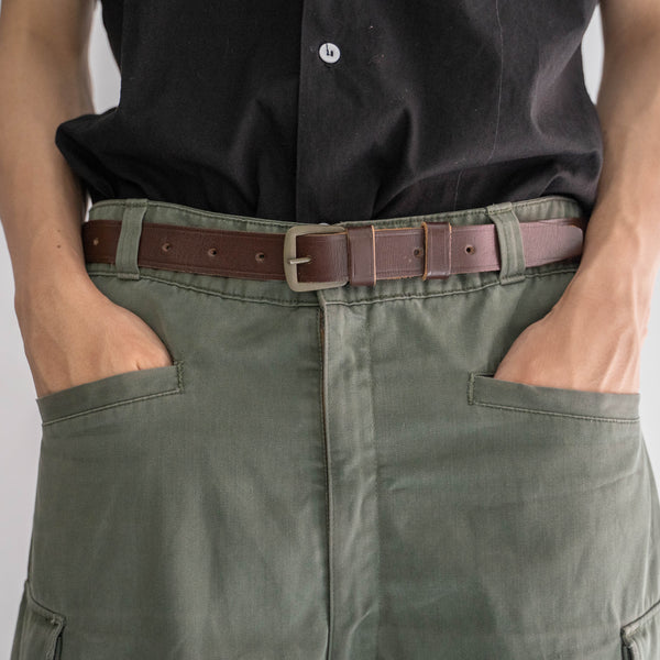 1960-70s Czech military dark brown leather belt 'mint condition'