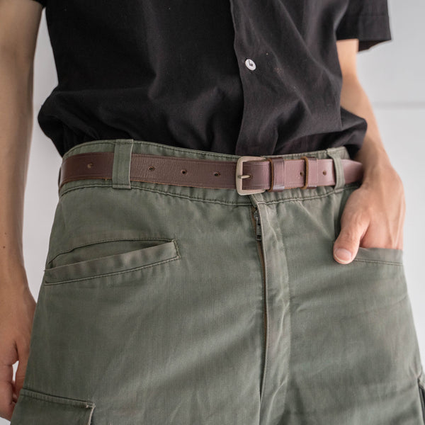 1960-70s Czech military dark brown leather belt 'mint condition'