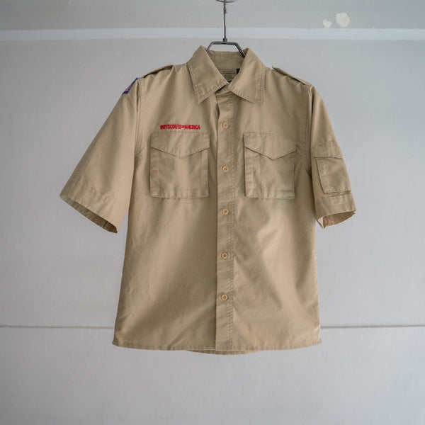 1970-90s 'BOY SCOUTS OF AMERICA' uniform shirt -remake- -2