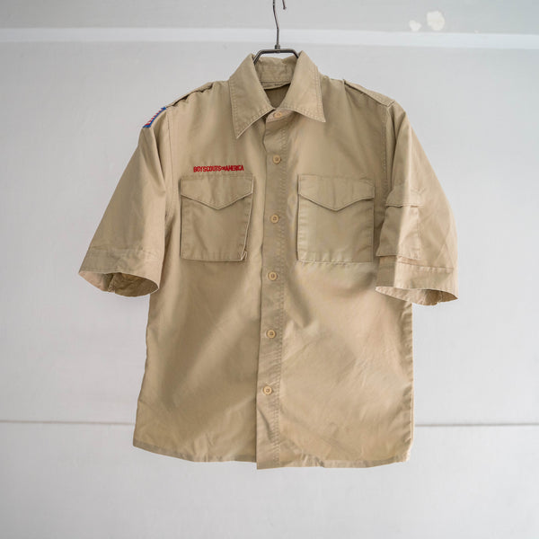 1970-90s 'BOY SCOUTS OF AMERICA' uniform shirt -remake- -1