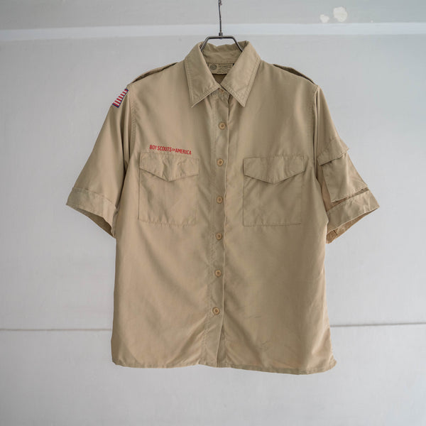 1970-90s 'BOY SCOUTS OF AMERICA' uniform shirt -remake- -4