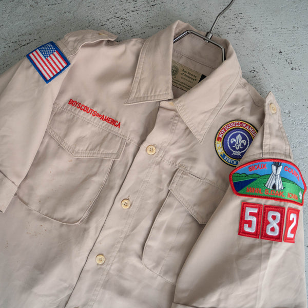 1970-90s 'BOY SCOUTS OF AMERICA' uniform shirt -remake- -5