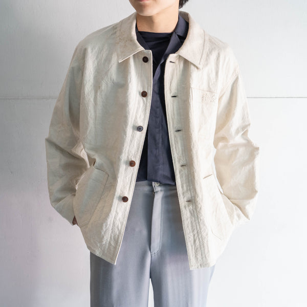 2000s Italian military navy color cotton officer shirt 'dead stock' -with gas frap?-