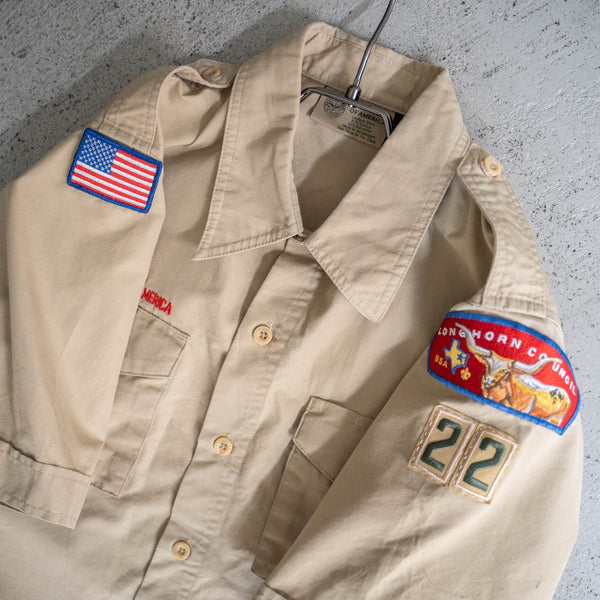 1970-90s 'BOY SCOUTS OF AMERICA' uniform shirt -remake- -3